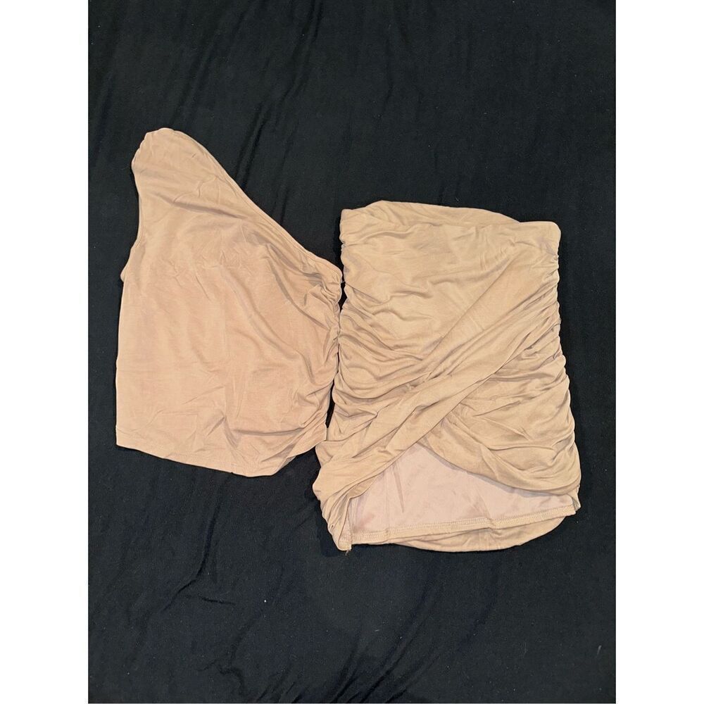 Size S tan women’s set top and skirt